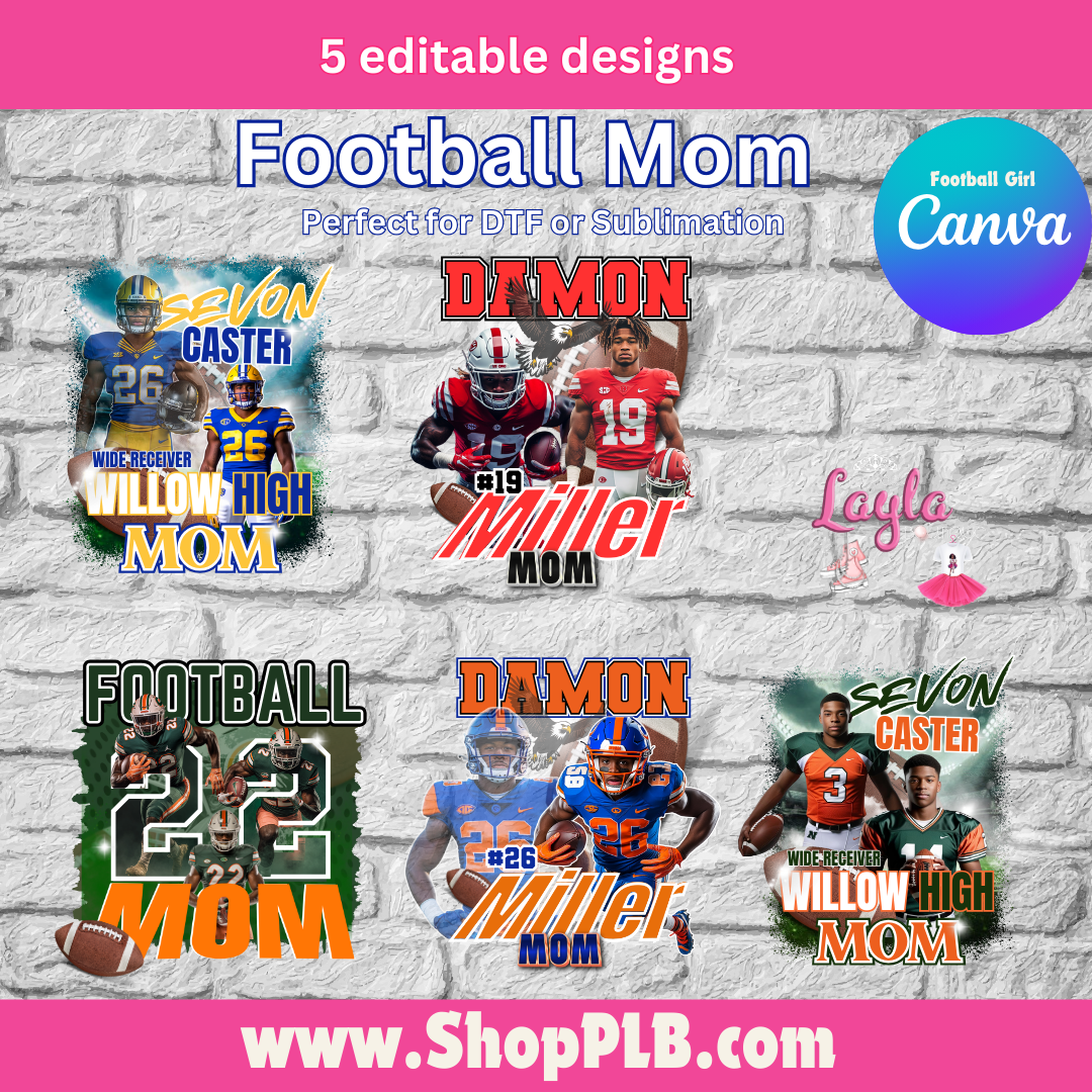 Football Designs Bundle – 5 Editable Canva Templates
