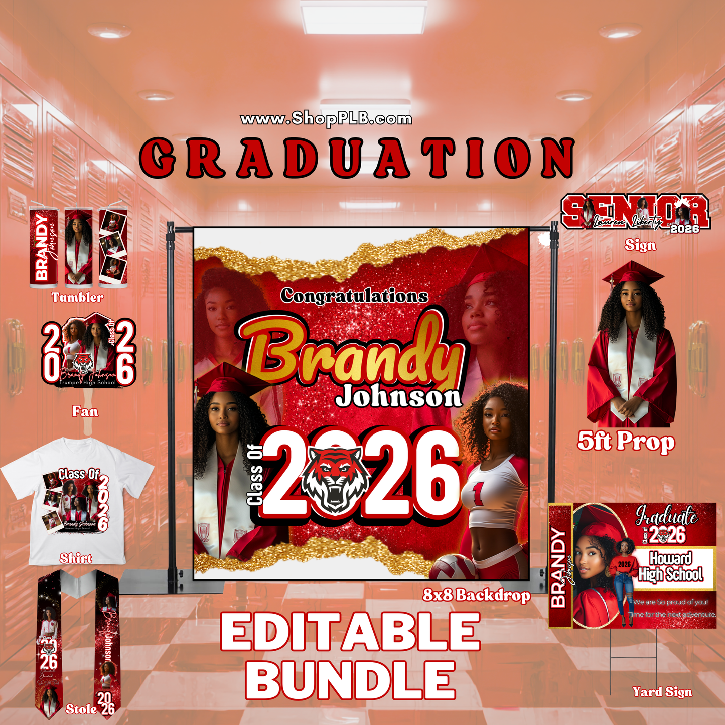 Red & Gold Graduation Bundle