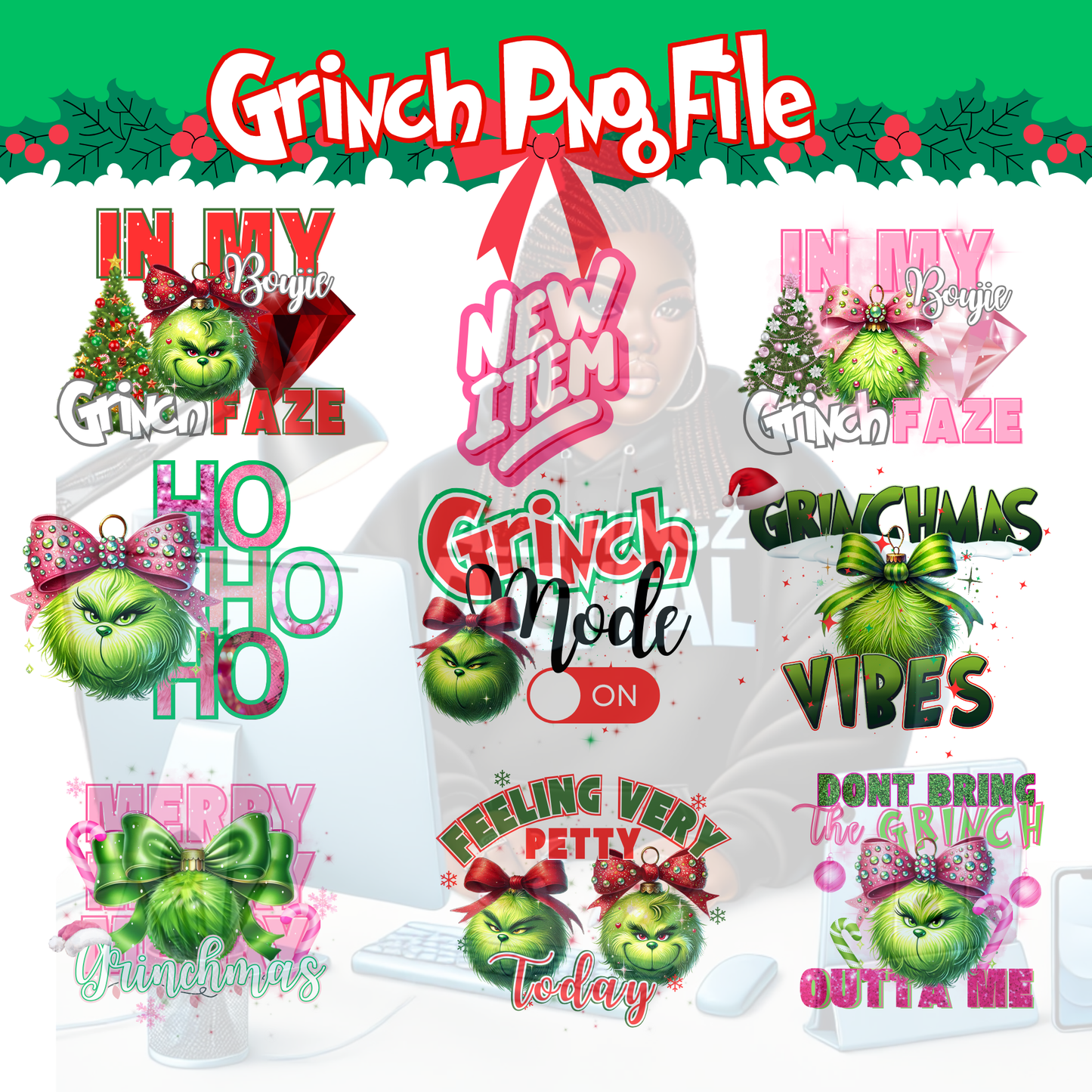 Holiday Grouch PNG ONLY