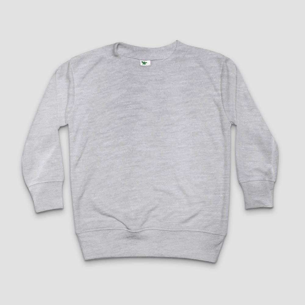 Toddler & Kids Long Sleeve Pullover Shirts – Polyester Cotton Blend Heather Gray - LG3599H - The Laughing Giraffe®