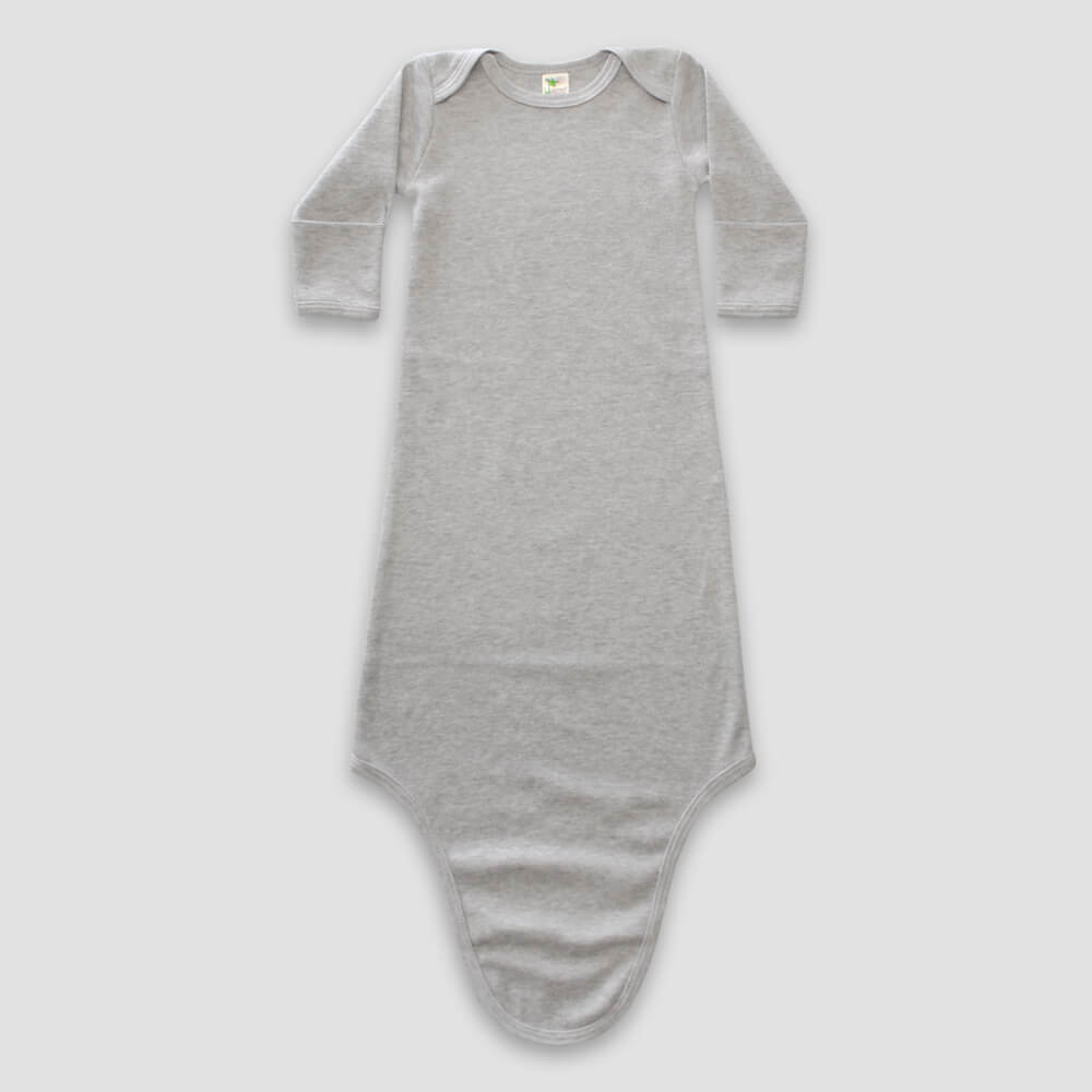 Baby Knotted Sleep Gowns With Mittens – Polycotton Blend - Heather Gray - LG3802H - The Laughing Giraffe®
