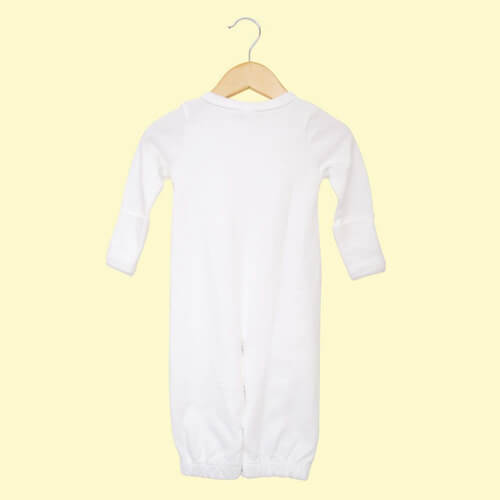 Baby Convertible Gowns with Mittens White – 100% Cotton - LG2824 - The Laughing Giraffe®