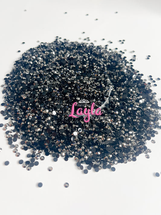 Hematite Resin Rhinestones 4mm