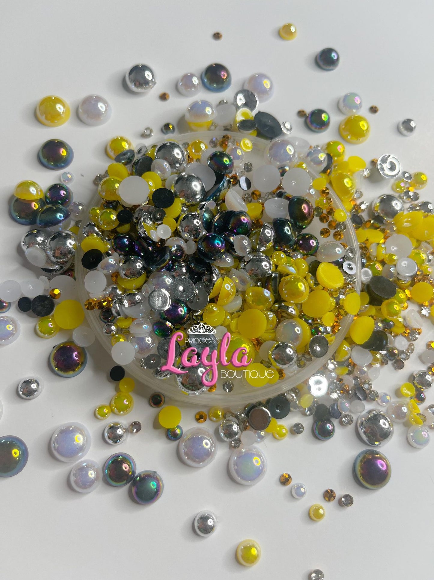 Bumble Bee Pearl and-Rhinestone Mix