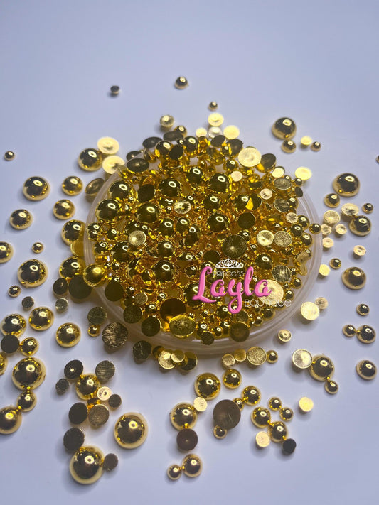 Gold Lover Rhinestone and pearl Mix