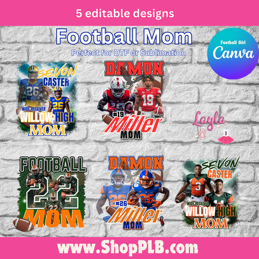Football Designs Bundle – 5 Editable Canva Templates