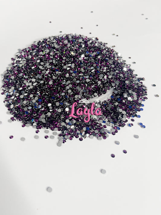 Grape Purple Resin Rhinestones 4mm