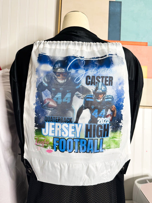 Custom Football Drawstring Backpack