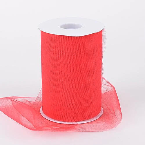 Red 6" tulle fabric