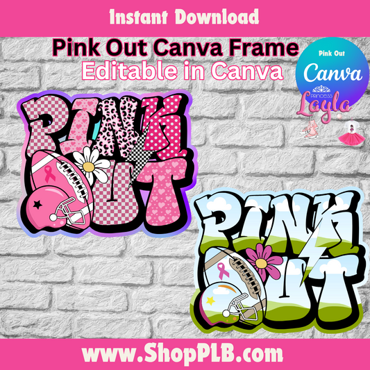 ink Out Canva Frame | Editable Breast Cancer Awareness Design | Instant Download