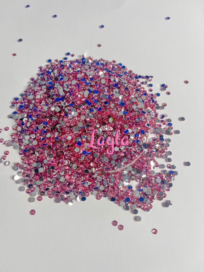 Pink Resin Rhinestones 4mm – Princess Layla Boutique