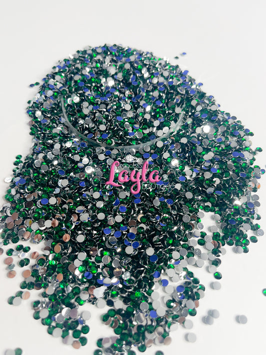 Emerald Resin Rhinestones 4mm