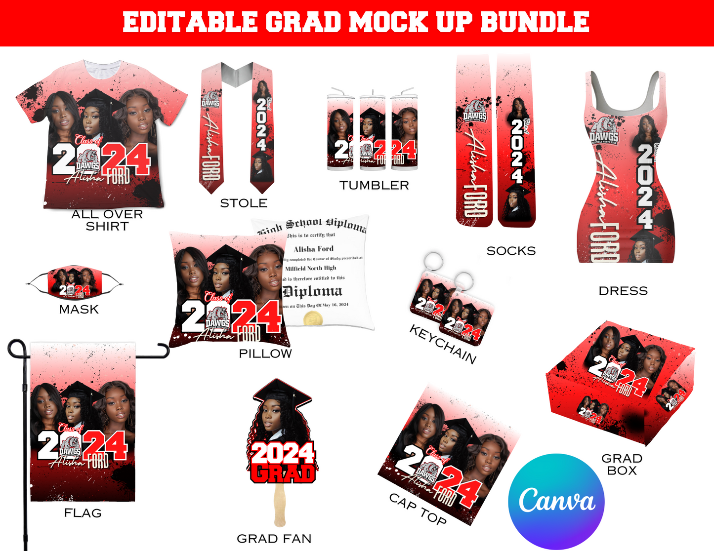 Grad Editable Mock up Bundle