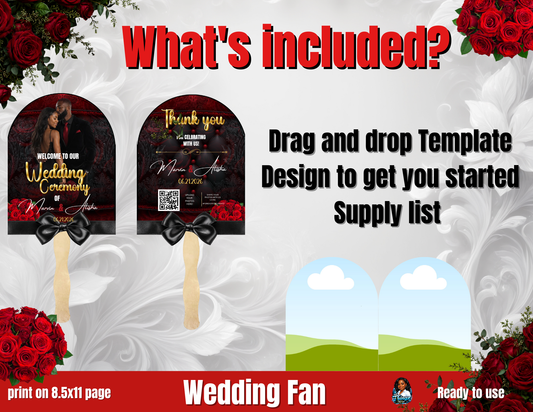 Elegant Wedding Fan Template Bundle