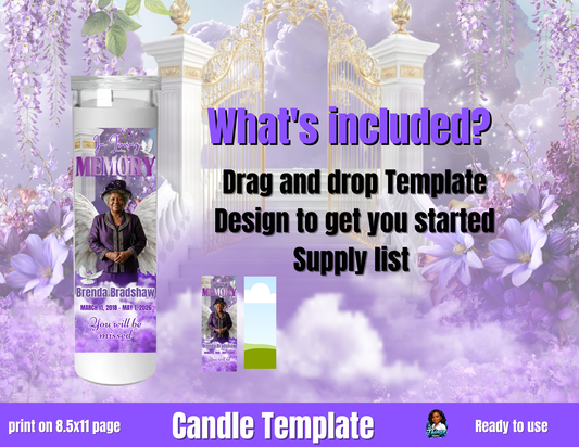 Editable Memorial Candle Template