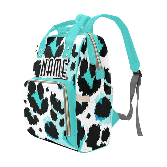 Blue Leopard Diaper bag