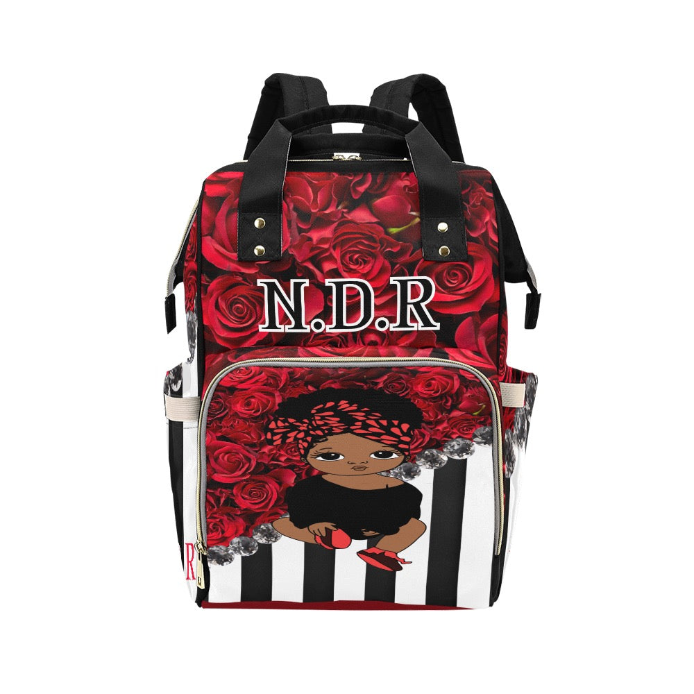 Roses and Stripes She Diaper bag