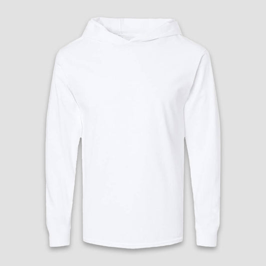 Men’s Long Sleeve Hooded T-Shirts – White – 100% Polyester - ND4589WI - Neil & David ®