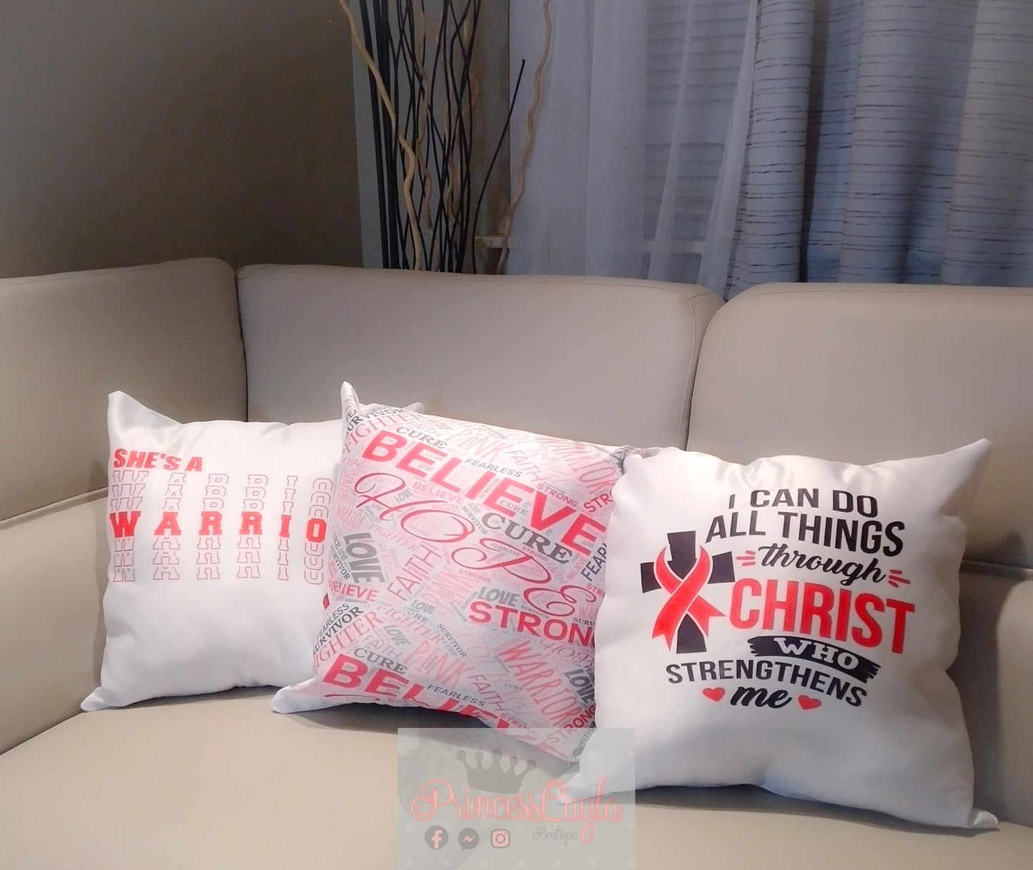 Shes a survivor pillow set