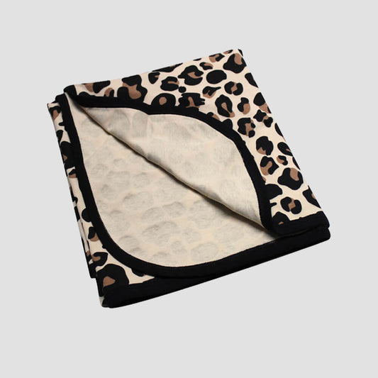 Baby Receiving Blanket – 100% Cotton Tan Leopard - LG2414TL - The Laughing Giraffe®