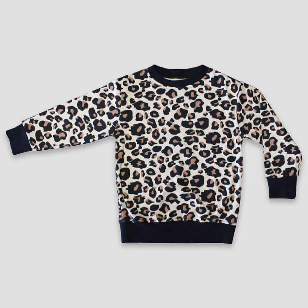 Baby Pullover T-Shirt Tan Leopard – 100% Cotton - LG2509TL - The Laughing Giraffe®