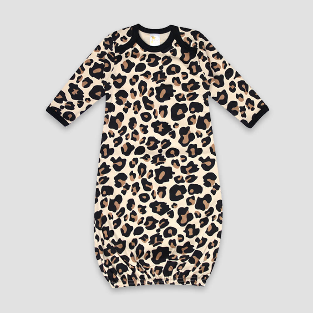 Baby Sleeping Gown – Leopard – 100% Cotton - LG2800TL - The Laughing Giraffe®