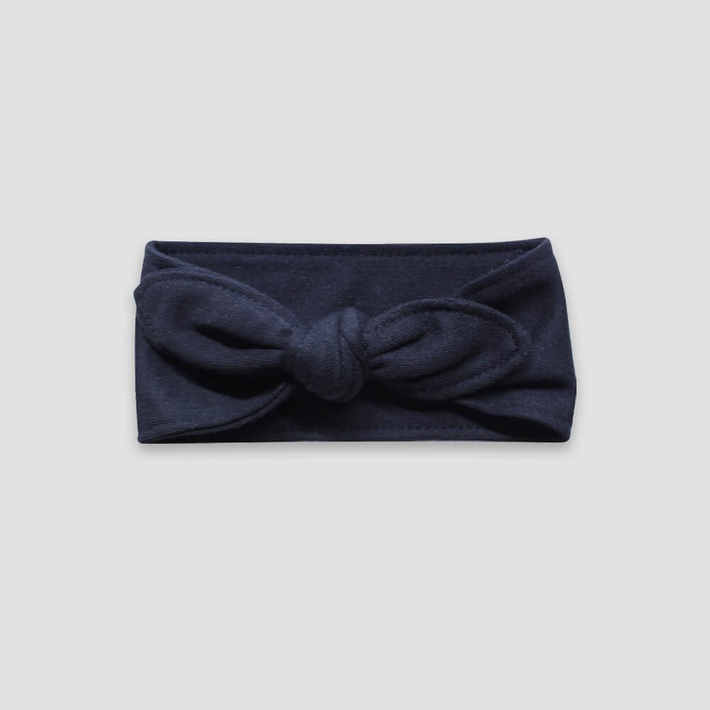 Baby Headband – Polyester Cotton Blend Black bow - LG3011D - The Laughing Giraffe®