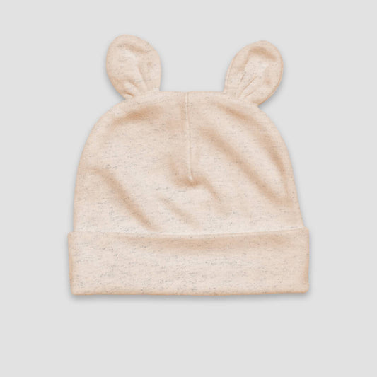 Baby Bear Ears Beanie Hat – Polyester Cotton Blend Oatmeal - LG3033O - The Laughing Giraffe®