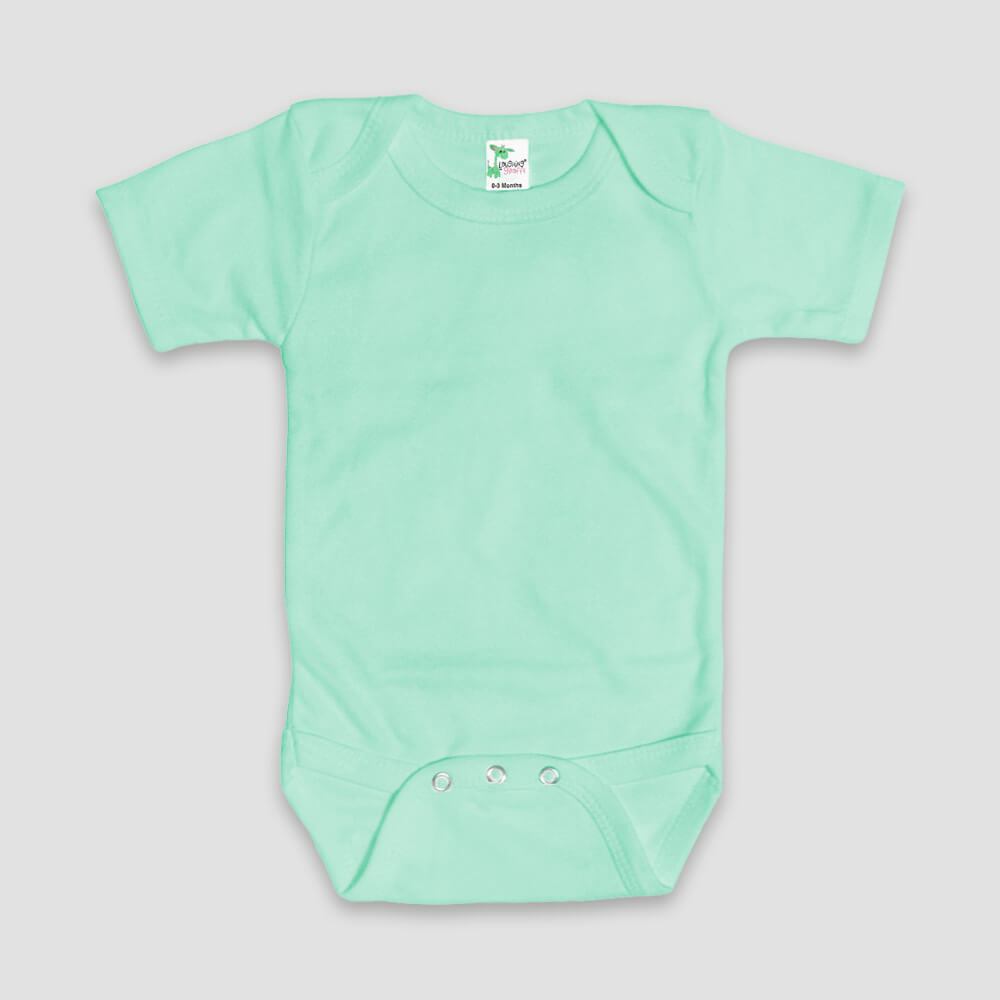 Baby One-Piece Bodysuit Short Sleeve – Polyester Cotton Blend Mint - LG3201P - The Laughing Giraffe®