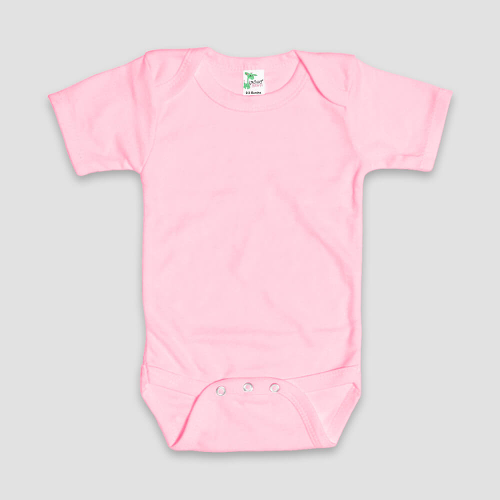 Baby One-Piece Bodysuit Short Sleeve – Polyester Cotton Blend Pink - LG3201P - The Laughing Giraffe®