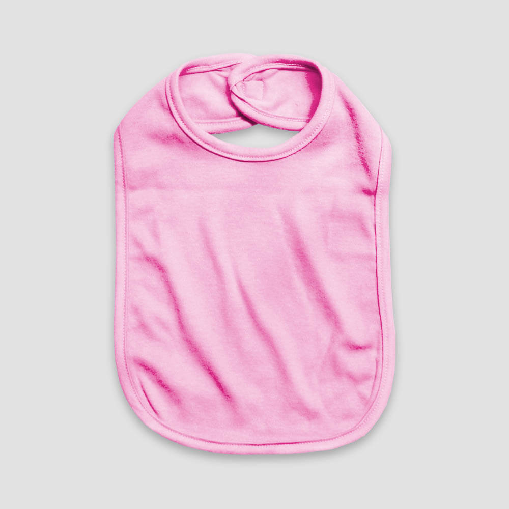 Baby Bibs With Velcro Closure – 2 Ply – Polyester Cotton Blend Pink - LG3462P - The Laughing Giraffe®