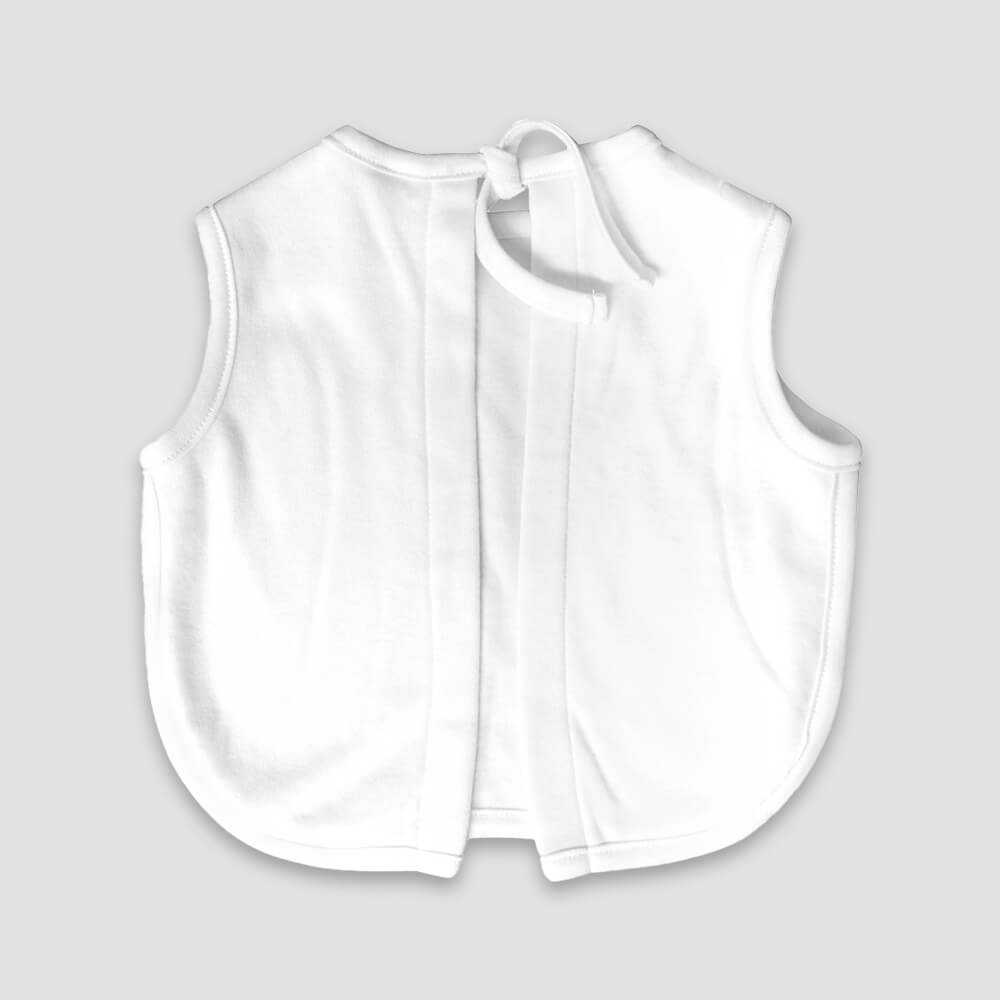 Baby Apron Bib – 2 Ply – White -Polyester Cotton Blend - LG3465W - The Laughing Giraffe®