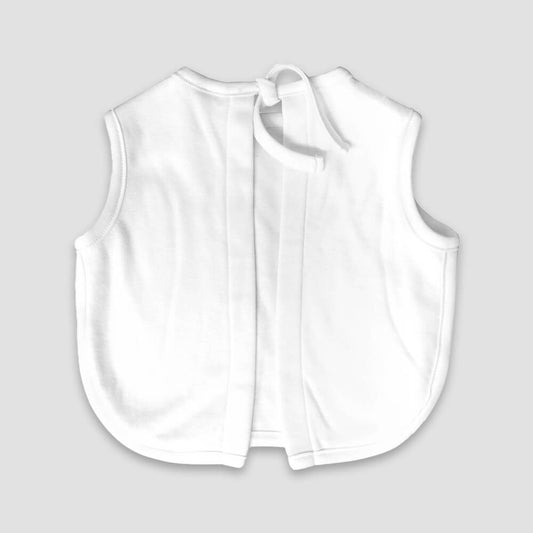 Baby Apron Bib – 2 Ply – White -Polyester Cotton Blend - LG3465W - The Laughing Giraffe®