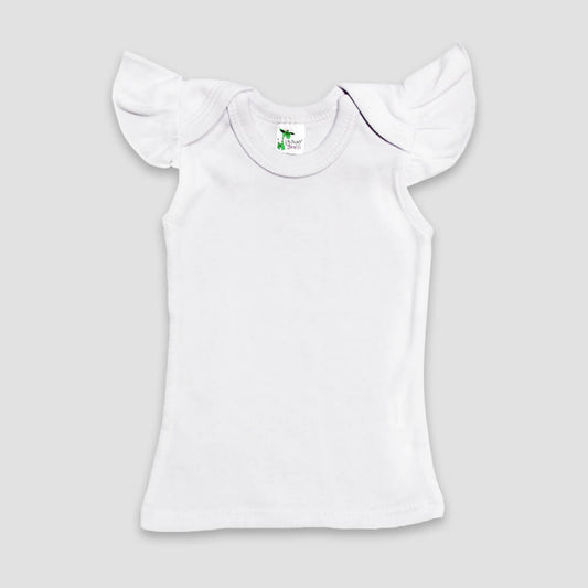 Baby Girls Flutter Angel Sleeve Top White - LG3507W - The Laughing Giraffe®