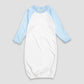 Baby Raglan Sleep Gowns with Mittens – Polyester Cotton Blend White/Blue - LG3844WPB - The Laughing Giraffe®