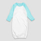 Baby Raglan Sleep Gowns with Mittens – Polyester Cotton Blend White/Mint - LG3844 - The Laughing Giraffe®