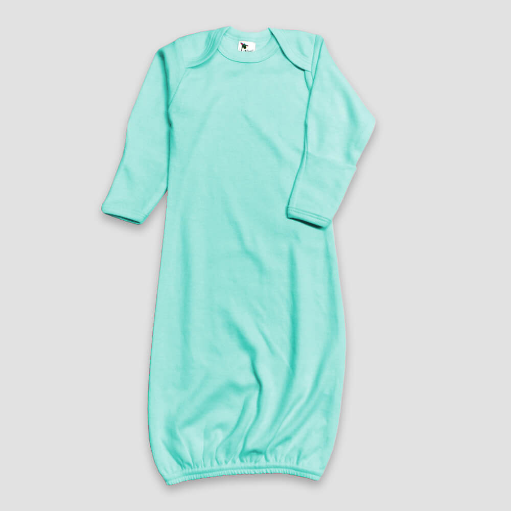 Baby Sleep Gowns With Mittens – Polyester Cotton Blend Mint - LG3850P - The Laughing Giraffe®