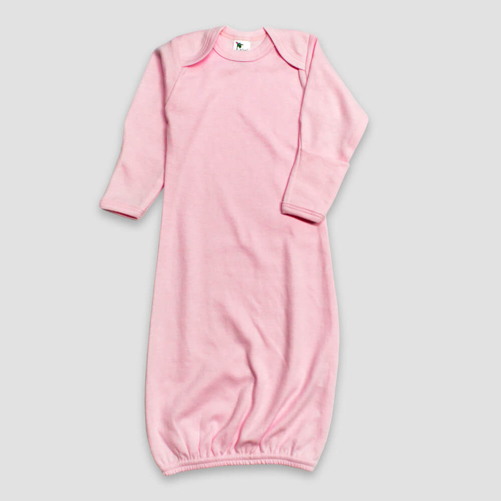 Baby Sleep Gowns With Mittens – Polyester Cotton Blend Pink - LG3850P - The Laughing Giraffe®