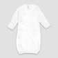 Baby Kimono Gown With Fold Over Mittens – Polyester Cotton Blend White - LG3854W - The Laughing Giraffe®