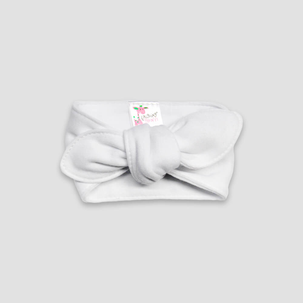 Baby Headband - White - 100% Polyester - The Laughing Giraffe®