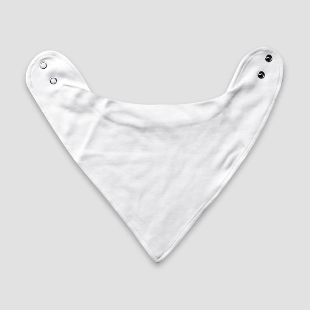 Baby Bandana Bibs – White – 100% Polyester open - LG4441 - The Laughing Giraffe®