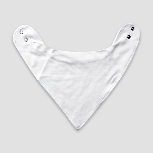 Baby Bandana Bibs – White – 100% Polyester open - LG4441 - The Laughing Giraffe®