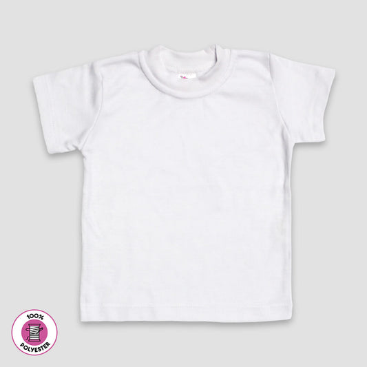 Baby White Short Sleeve T-Shirts - 100% Polyester - LG4506W - The Laughing Giraffe®