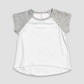 Toddler & Kids Short Sleeve Raglan High-Low – 100% Polyester White/Heather Gray - LG4584WH - The Laughing Giraffe®