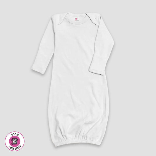 Baby Sleep Gowns With Mittens – 100% Polyester - White - LG4850W - The Laughing Giraffe®