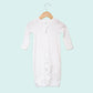 Baby Convertible Gown PJ Mittens White - PolyCotton Blend - LG3824W - The Laughing Giraffe®