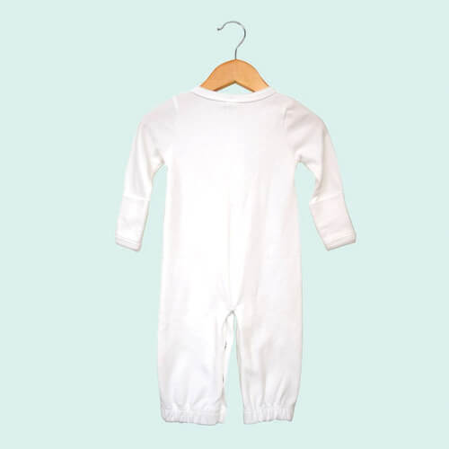 Baby Convertible Gown PJ Mittens White - PolyCotton Blend - LG3824W - The Laughing Giraffe®