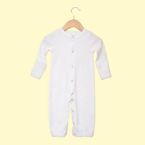 Baby Convertible Gowns with Mittens White – 100% Cotton - LG2824 - The Laughing Giraffe®